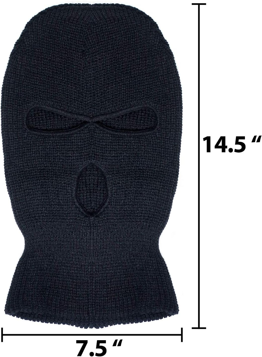 3 Piece 3 Hole Full Face Cover Ski Mask Double Thermal Knitted Ski Face Mask for Winter Outdoor Sports Men Women (Black+Red+Pink)