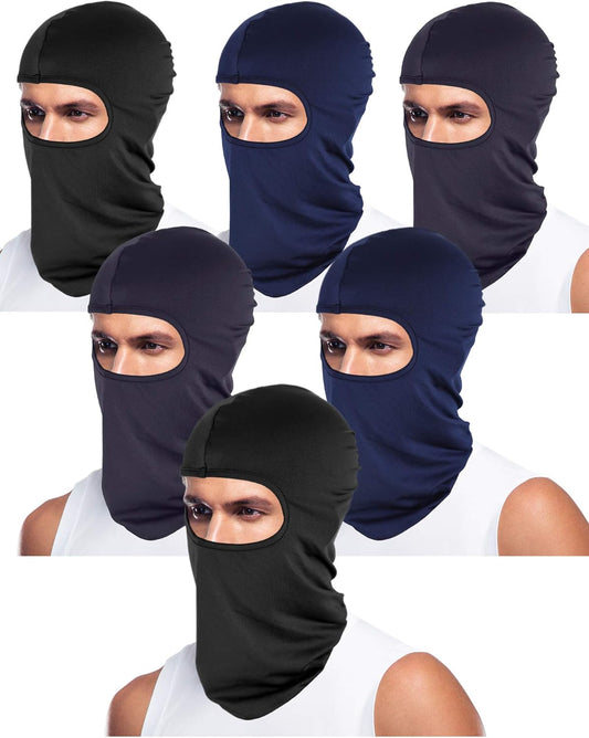 6 Pcs Ski Mask Full Face Cover Balaclava Summer Face Covering Ice Silk UV Protection for Men Outdoor Cycling Running Hood