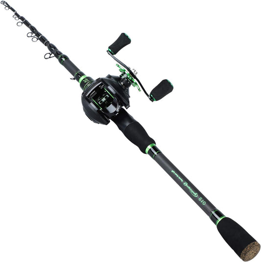 Casting Rod and Reel Combos with Telescopic Fishing Pole and Baitcasting Reel for Freshwater Bass Fishing-1.8M Casting Rod with Right Handed Reel