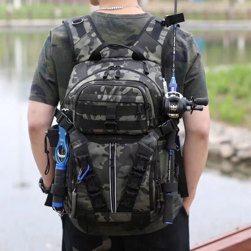 Fishing Lure Bag Camping Backpack Men Sports Tactical Shoulder Bait Box Pack Outdoor Handbags Hiking Hunting Molle Sports Bags