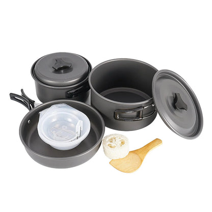 Camping Cookware Set for Campfire Pot and Pan Compact Lightweight Cooking Pot Cooking Gear for Picnic Hiking Accessories Gear