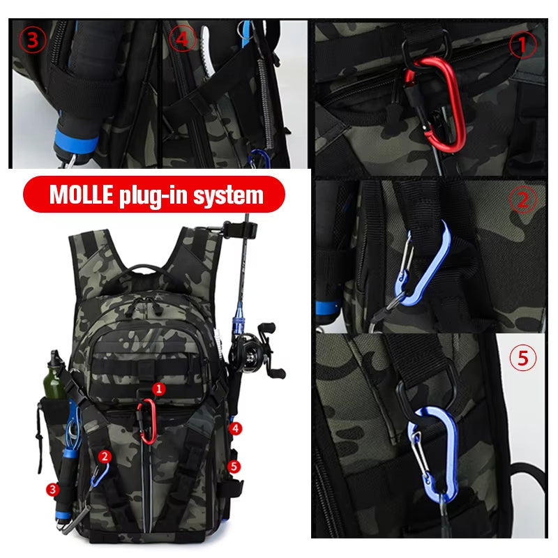 Fishing Lure Bag Camping Backpack Men Sports Tactical Shoulder Bait Box Pack Outdoor Handbags Hiking Hunting Molle Sports Bags