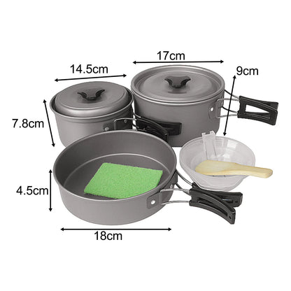 Camping Cookware Set for Campfire Pot and Pan Compact Lightweight Cooking Pot Cooking Gear for Picnic Hiking Accessories Gear