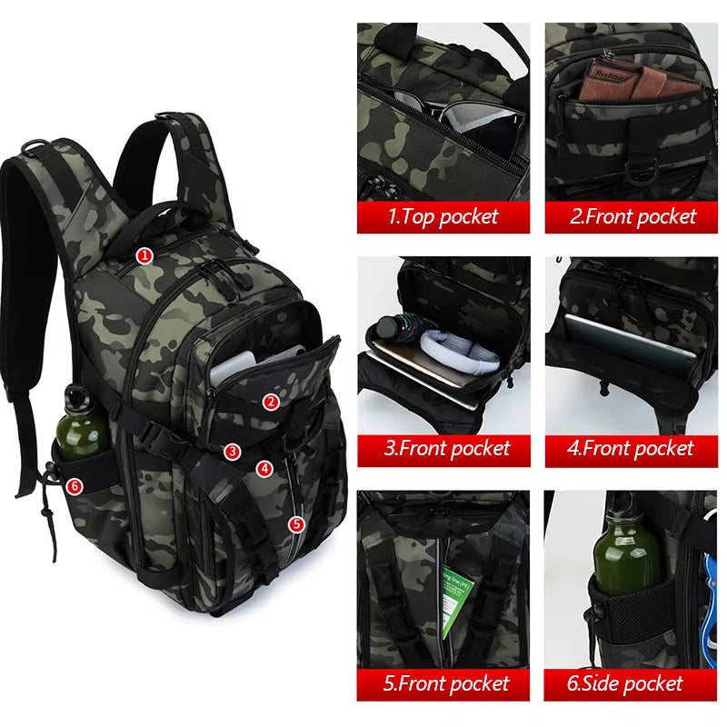 Fishing Lure Bag Camping Backpack Men Sports Tactical Shoulder Bait Box Pack Outdoor Handbags Hiking Hunting Molle Sports Bags